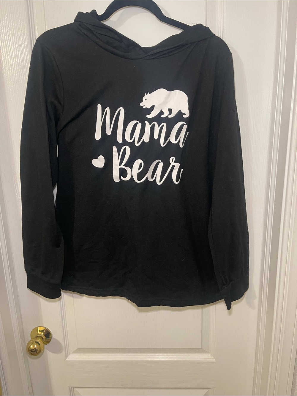 Mama Bear Black Hoodie - Graphic Long Sleeve Top